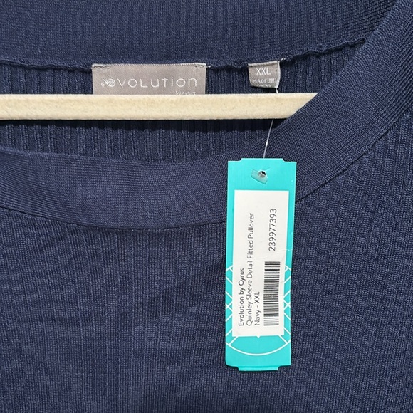 Navy Evolution by Cyrus Boatneck Ribbed Sweater from Stitch Fix XXL - Picture 2 of 7